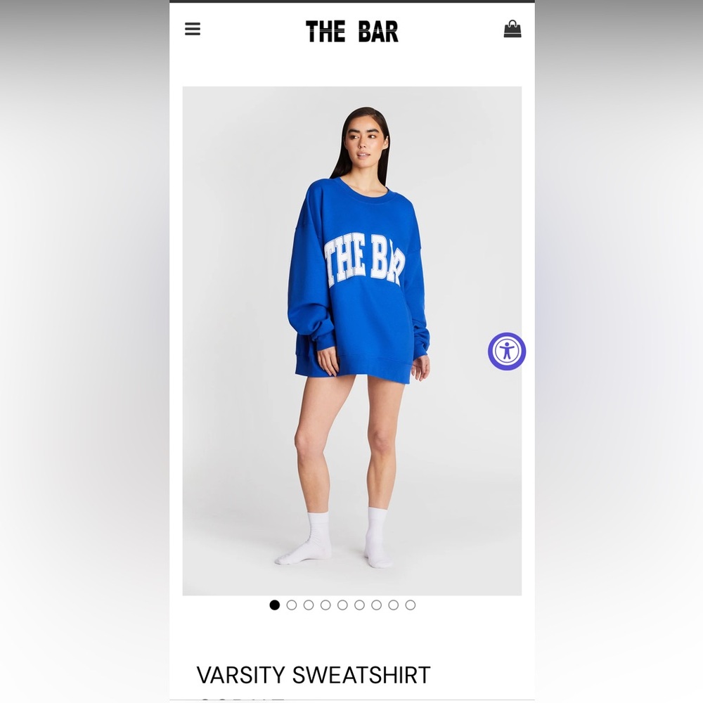 The Bar Varsity Crewneck -cobalt